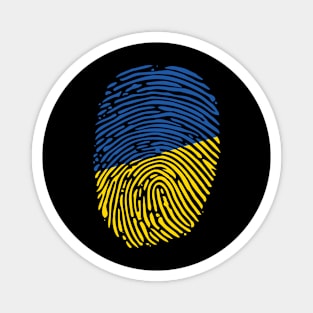 Ukraine Ukrainian Pride Flag Fingerprint Country Magnet